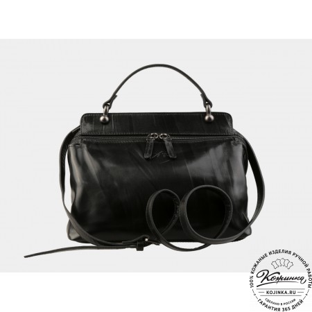 Женская кожаная сумка "Орнелла" (чёрная)